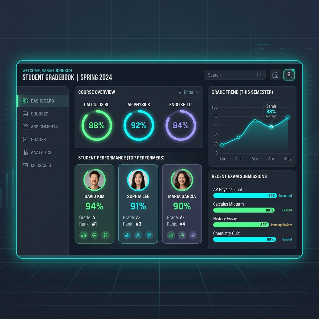 MindGrid Erp Student LMS Gradebook Visual